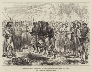 Der Kaffir-Krieg, Vergnügungen im Lager, Fingoes tanzen ihren Kriegstanz